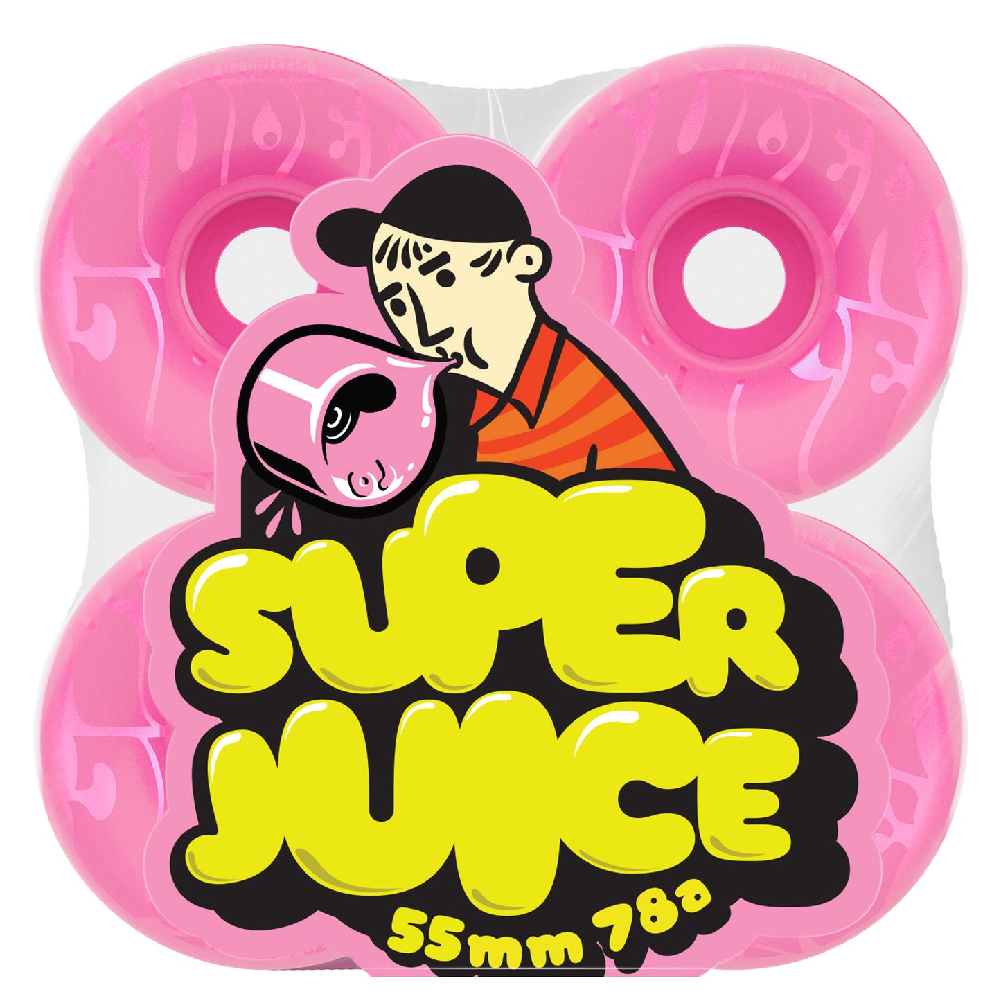 OJ Bubble Gum Mini Super Juice Transparent Pink 78a 55mm Wheels