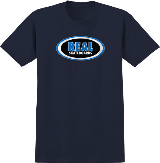 Real Skateboards Navy Oval Logo T-Shirt