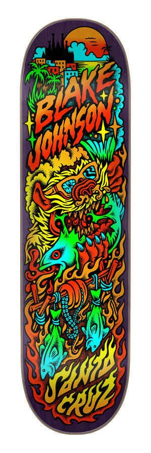 Santa Cruz Johnson Beach Wolf 2 Skateboard Deck 8.375