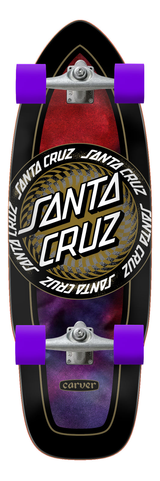Santa Cruz Infinite Ringed Dot Cut Back 9.75 Carver Cruiser Skateboard Complete