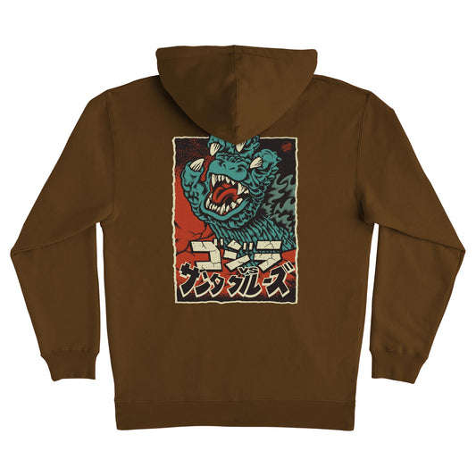 Santa Cruz x Godzilla Hand Heavyweight Hoodie Sweatshirt Brown