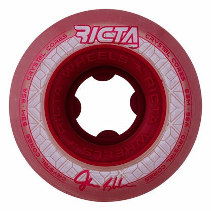 Ricta 53mm Shanahan Crystal Cores Clear Metallic Red 95a Skateboard Wheels