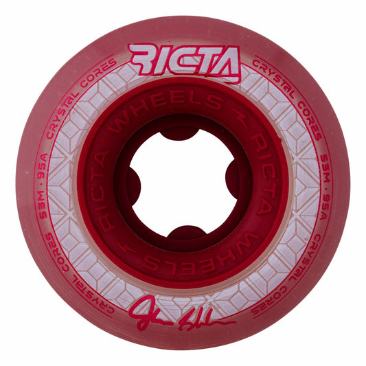 Ricta 53mm Shanahan Crystal Cores Clear Metallic Red 95a Skateboard Wheels
