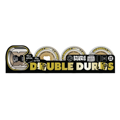 OJ 56mm Double Duro White Gum Chubbies 99a/95a Skateboard Wheels