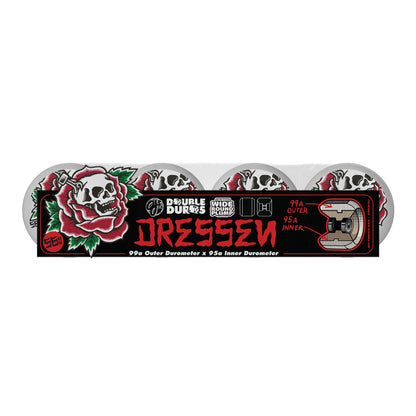 OJ Dressen Rose Skull Double Duro Chubbies 99a/95a 56mm Skateboard Wheels