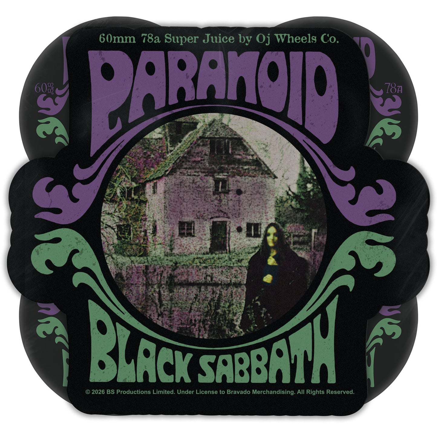 OJ Black Sabbath Paranoid Super Juice Black 78a 60mm OJ Skateboard Wheels
