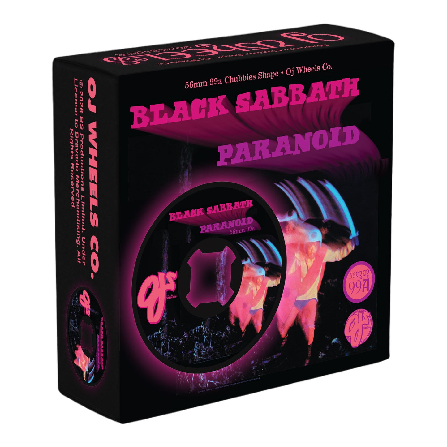 OJ Black Sabbath Paranoid Chubbies Black 99a 56mm Skateboard Wheels