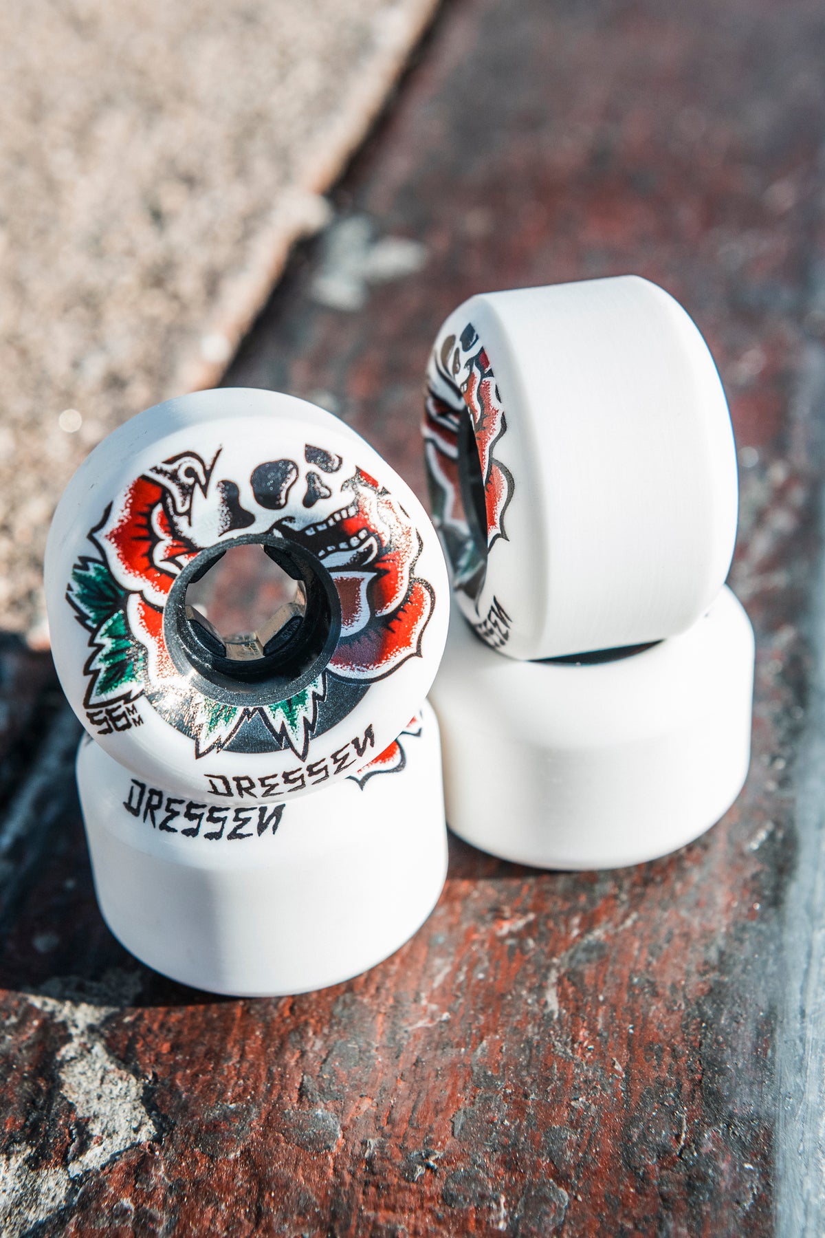 OJ Dressen Rose Skull Double Duro Chubbies 99a/95a 56mm Skateboard Wheels