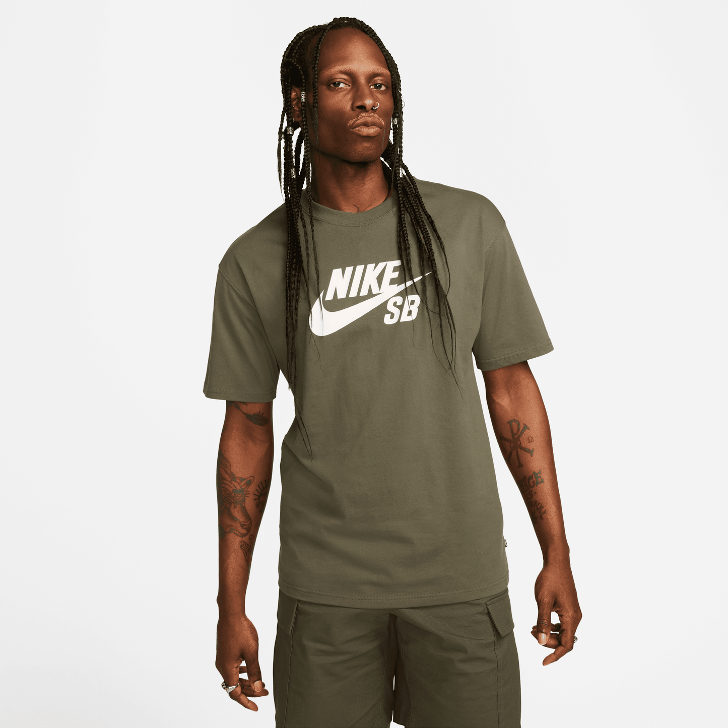 Nike SB HBR Logo Skate T-Shirt Medium Olive