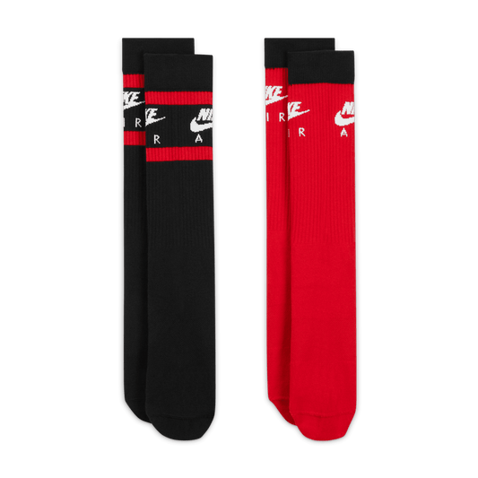 Nike Everyday Essential Crew Socks - 2 Pairs Black/Red