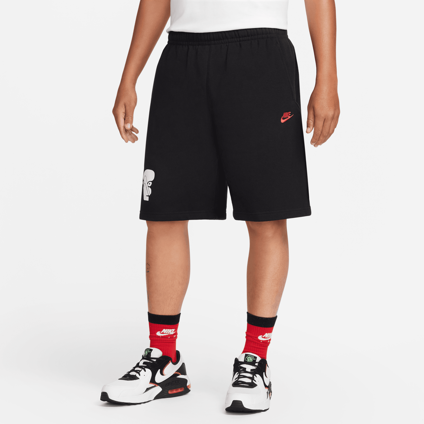 Nike Fleece Graphic Shorts Black White