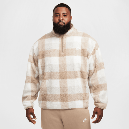 Nike Club Fleece Half-Zip Pullover Khaki Sail