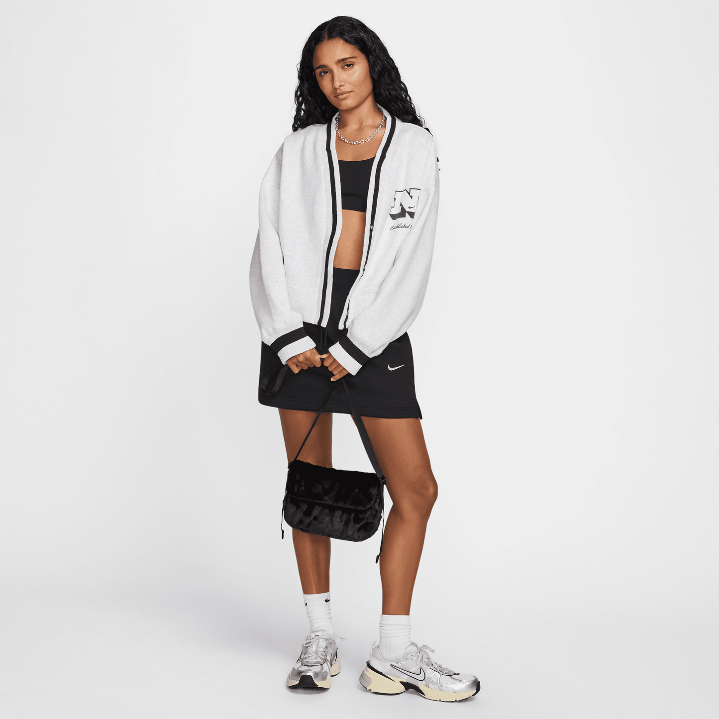 Nike Sportswear Futura 365 Faux Fur Crossbody Bag Black