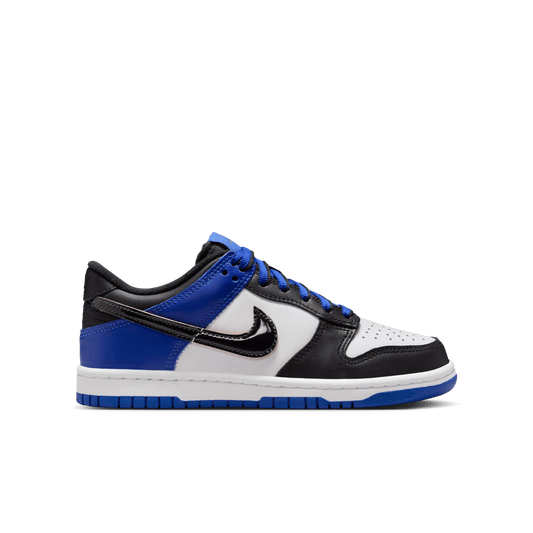 Nike Kids Dunk Low SE White Black Racer Blue