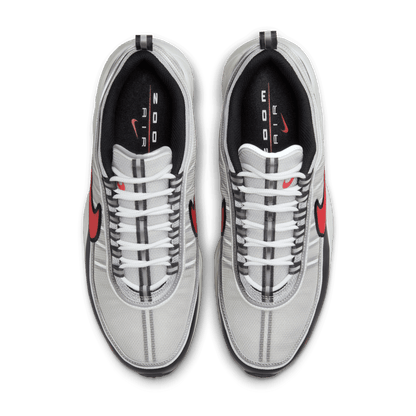 Nike Air Zoom Spiridon Metallic Silver Sport Red