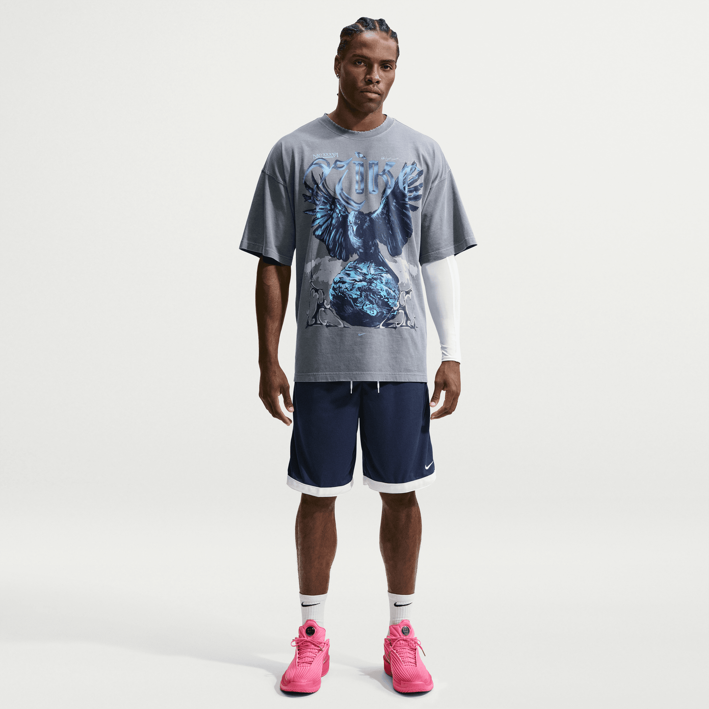 Nike Bird of Prey Oversized T-Shirt Cool Grey Blue