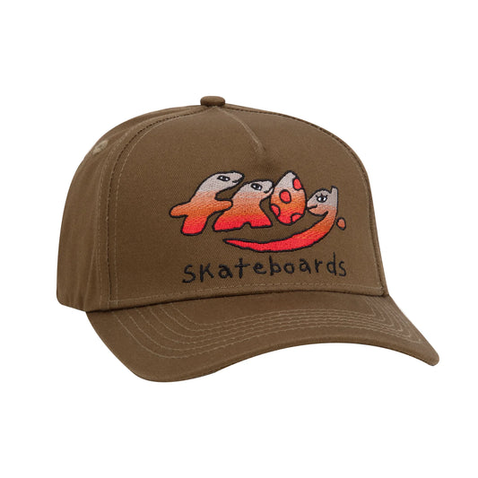 Frog Dino Logo 5-Panel Snapback Hat Olive