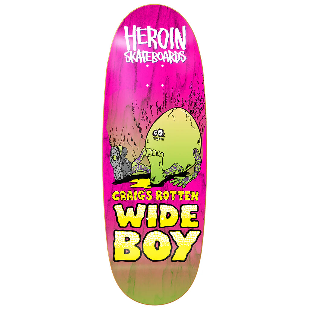 Heroin Craig Questions Rotten Wide Boy Skateboard Deck 10.75