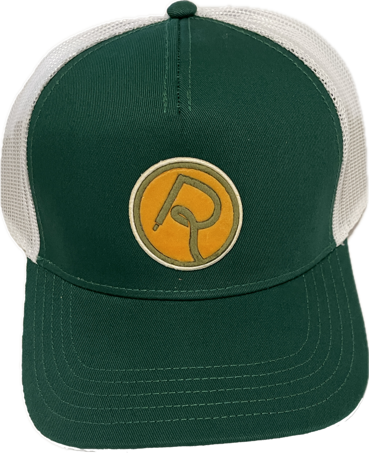 Double R Velvet Circle Logo Snapback Hat Green Gold