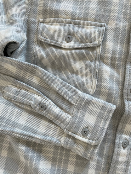 Double R Kicks Owler Plaid Flannel Shirt Lt Grey