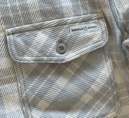 Double R Kicks Owler Plaid Flannel Shirt Lt Grey