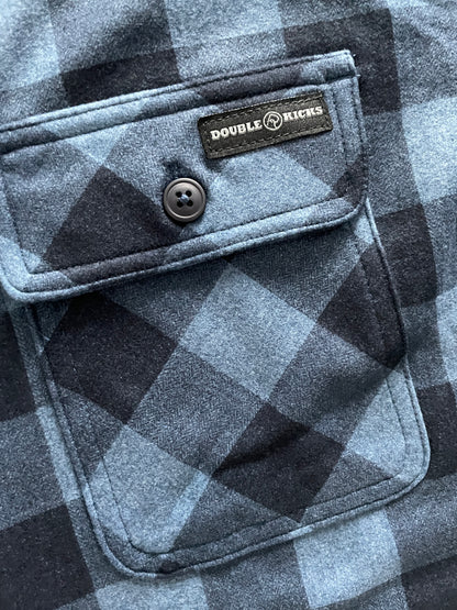 Double R Kicks Tomson Polar Fleece Plaid Flannel Shirt Blue