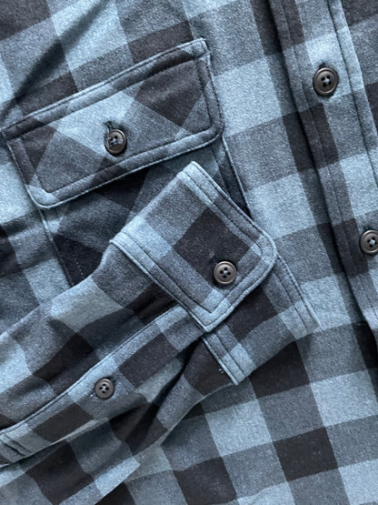 Double R Kicks Tomson Polar Fleece Plaid Flannel Shirt Blue