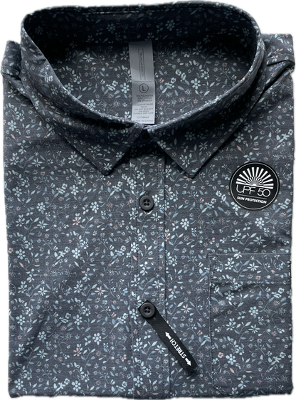 Double R Kicks Cypress Performance Woven Shirt Vintage Black Floral