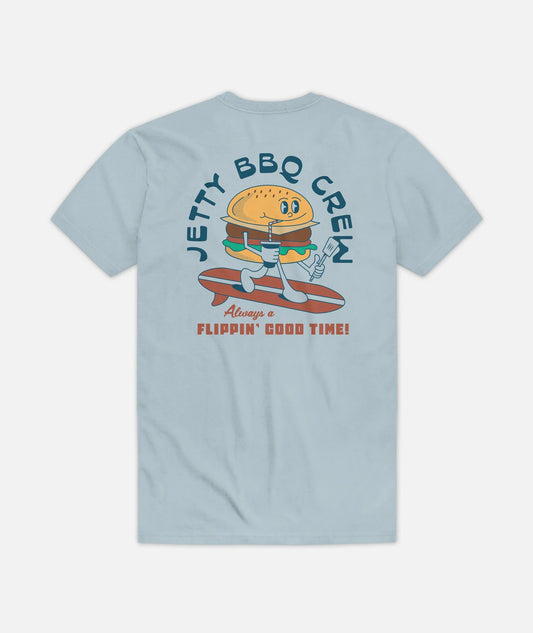 Jetty Burger Crew T-Shirt Light Blue