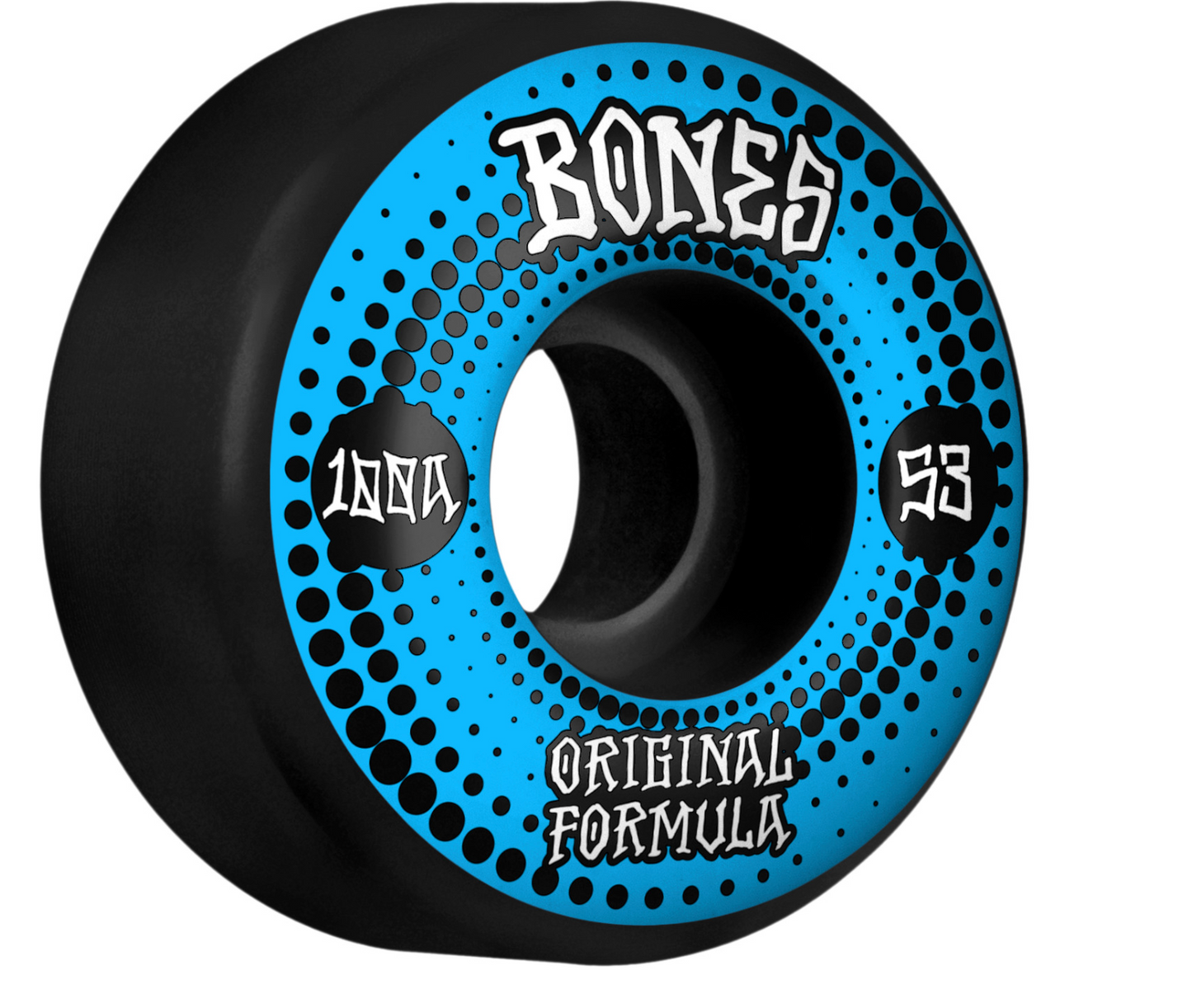 Bones OG Formula Skateboard Wheels Originals 53mm V4 Wide Black 100A