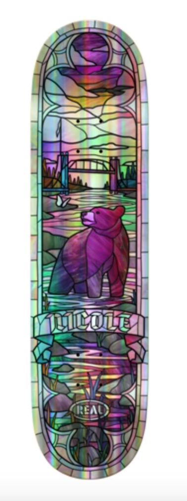 Real Nicole Cathedral Holo Skateboard Deck 8.38