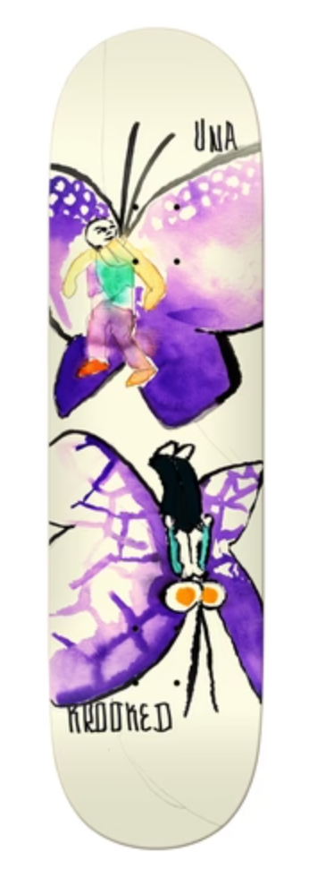 Krooked Una Butterflies Skateboard Deck 8.25