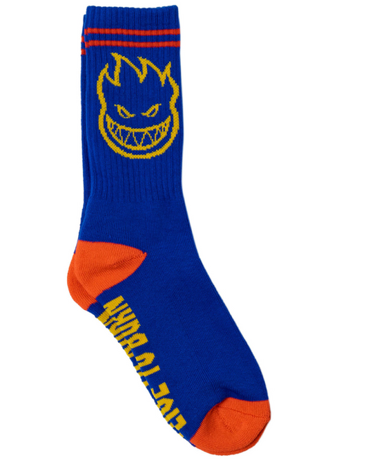 Spitfire Bighead Crew Socks Blue Yellow