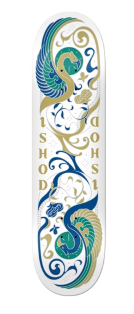 Real Ishod Illuminated Twin Tail White 8.5 Skateboard Deck