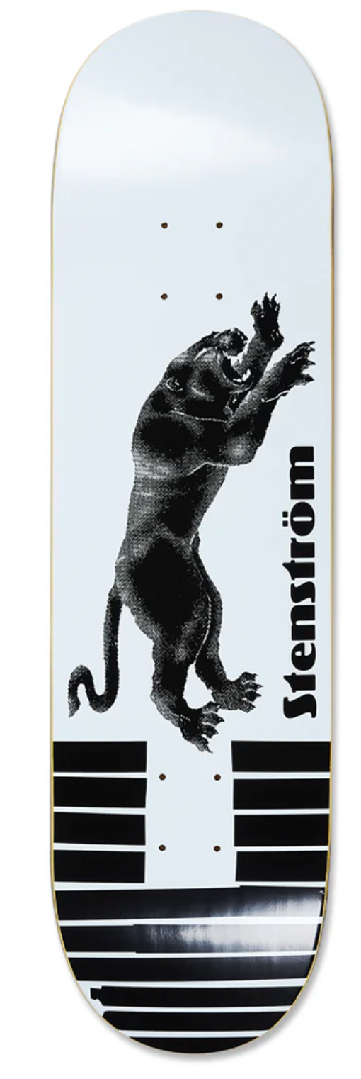 Polar David Stenström Tape and Panther White Skateboard Deck 8.75