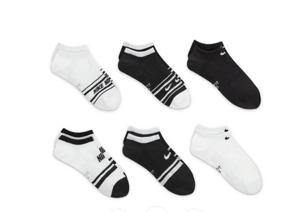 Nike Everyday Lightweight Dri-Fit No Show Socks 6-Pack