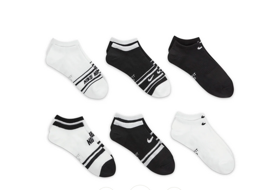 Nike Everyday Lightweight Dri-Fit No Show Socks 6-Pack