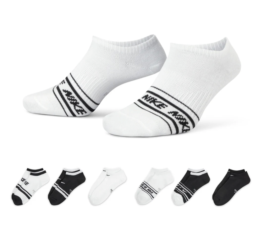 Nike Everyday Lightweight Dri-Fit No Show Socks 6-Pack