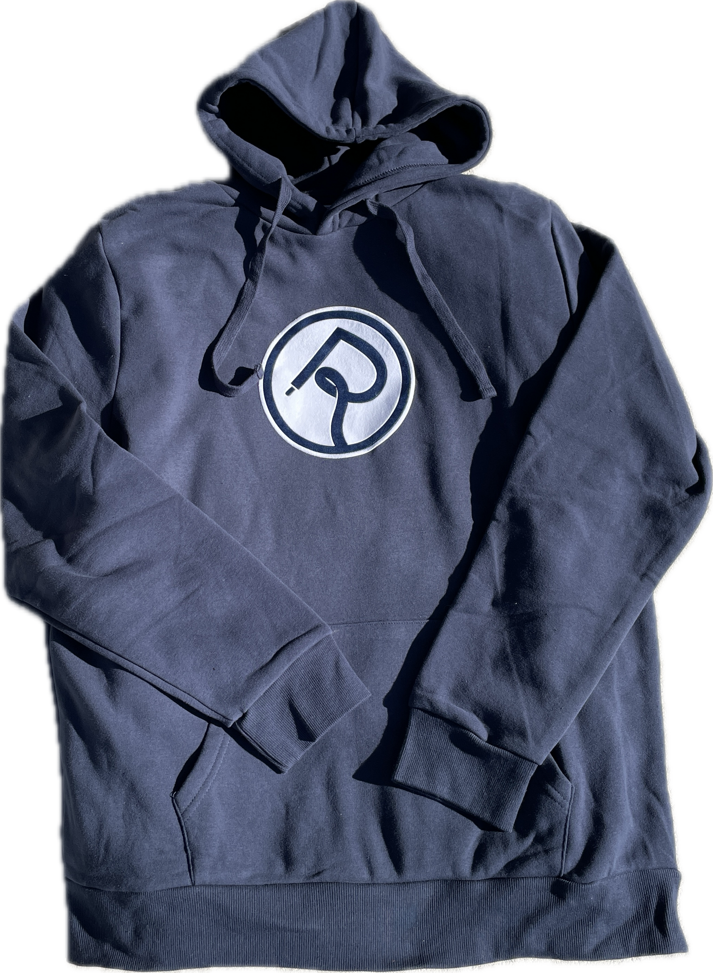 Double R Velvet Circle Logo Hoodie Navy