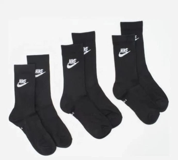 Nike Everyday Essential Dri-Fit Crew Socks Black 3-Pack