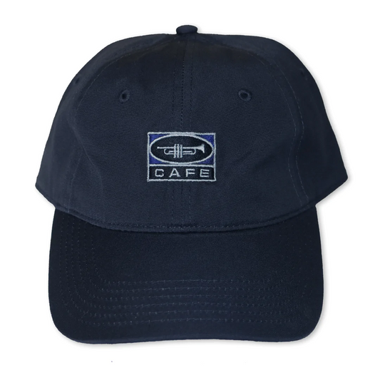 Cafe Trumpet Embroidered Logo Cap Navy