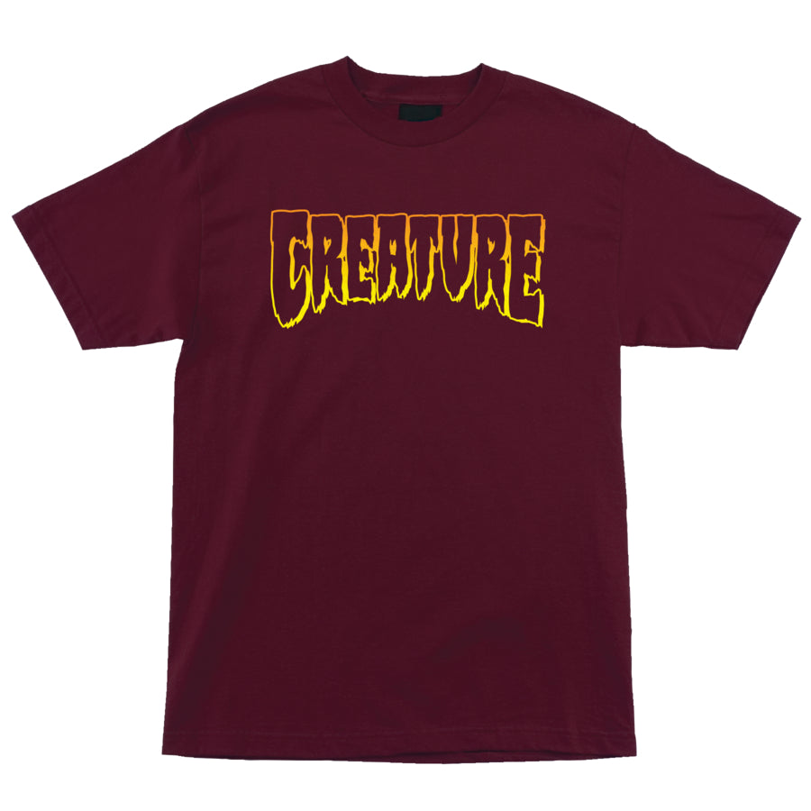 Creature Logo S/S Regular T-Shirt Burgundy