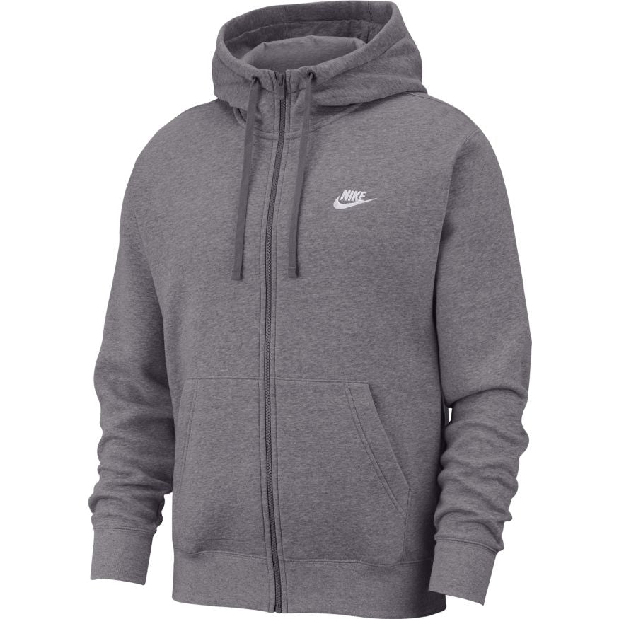 Nike Club Fleece Zipper Hoodie Grey White