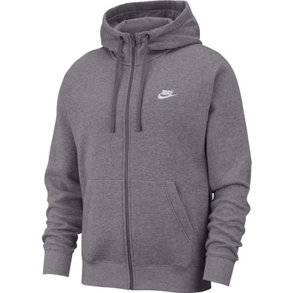 Nike Club Fleece Zipper Hoodie Grey White
