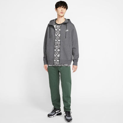 Nike Club Fleece Zipper Hoodie Grey White