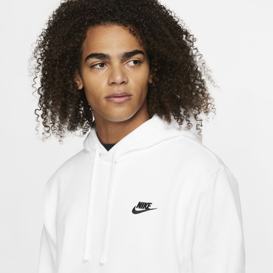 Nike Club Fleece Pullover Hoodie White