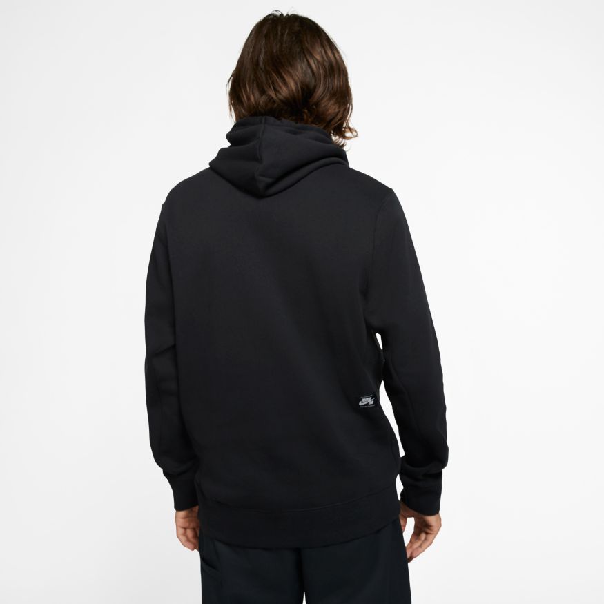 Nike SB Pullover Embroidered Logo Hoodie Black