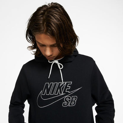 Nike SB Pullover Hoodie Embroidered Logo Black/White
