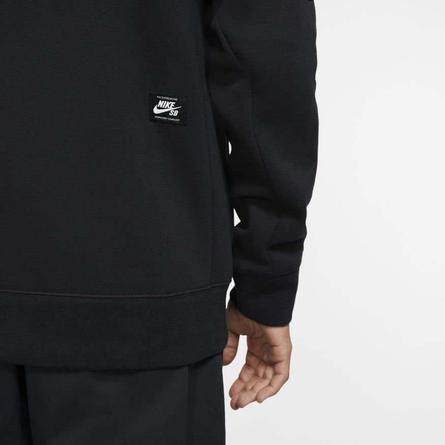 Nike SB Pullover Embroidered Logo Hoodie Black