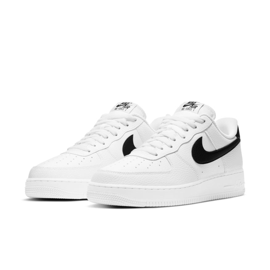 Nike Air Force 1 Low Black White Pebbled Leather